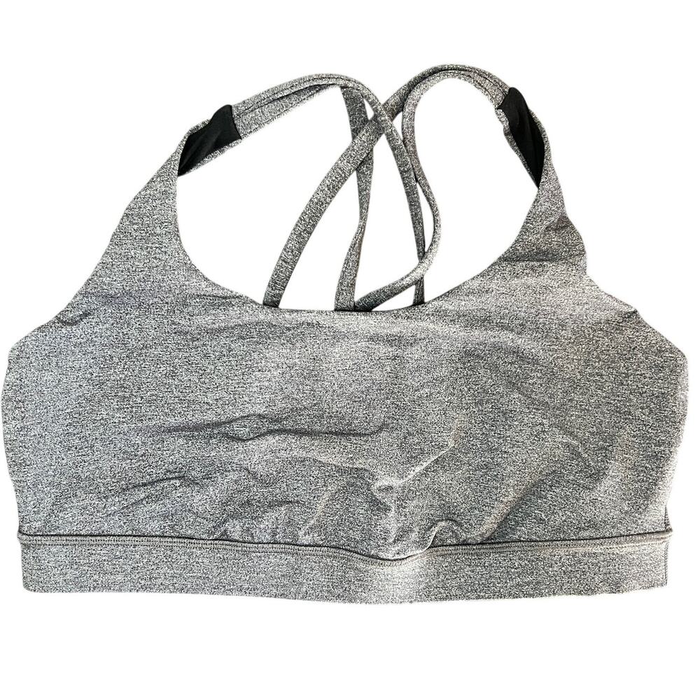 Lululemon Strappy Back Sports Bra Gray Heather No Size Tag - Picture 3 of 8